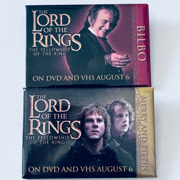 Lord of the Rings Fellowship of the Rings DVD Release Promo Pins Set of 12 - Picture 3 of 8